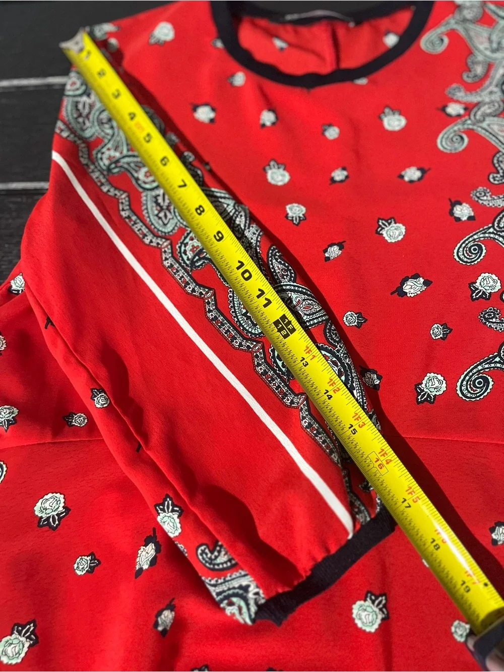 Zara Red Paisley Bandana Scarf Print Boho Dress S